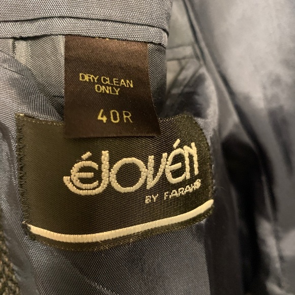 Ejoven by Farrah Charcoal Gray Herringbone Tweed Mens Sport Coat Blazer Size 40R - Picture 6 of 9